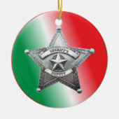 Plaatsvervangend Sheriff's Star Badge Keramisch Ornament (Voorkant)