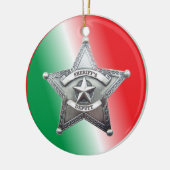Plaatsvervangend Sheriff's Star Badge Keramisch Ornament (Links)