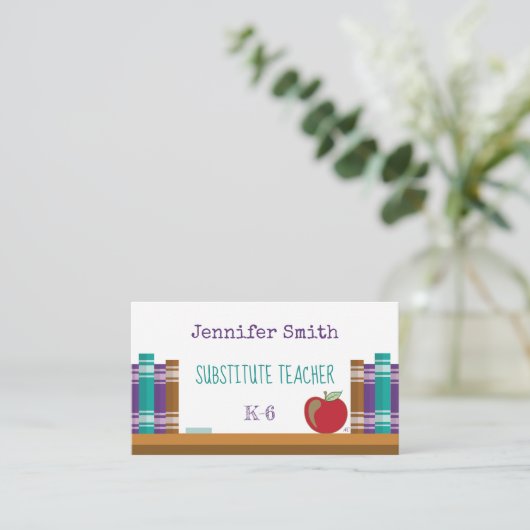 plaatsvervanger | Docent | Tutor Witte Visitekaart Visitekaartje (Staand voorkant)