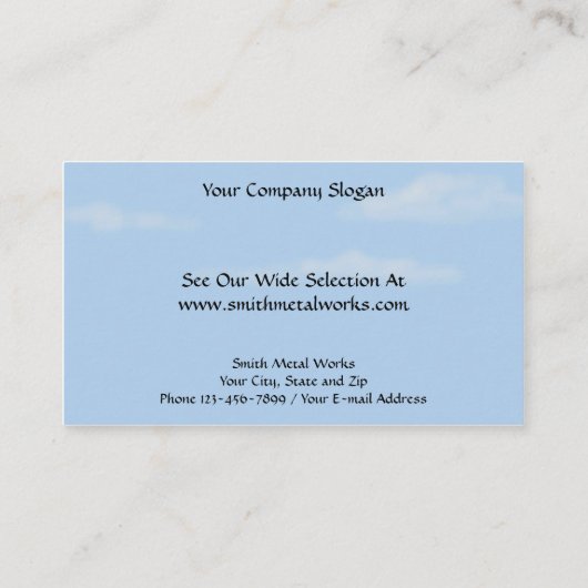 plaatwerk Visitekaartje (Achterkant)