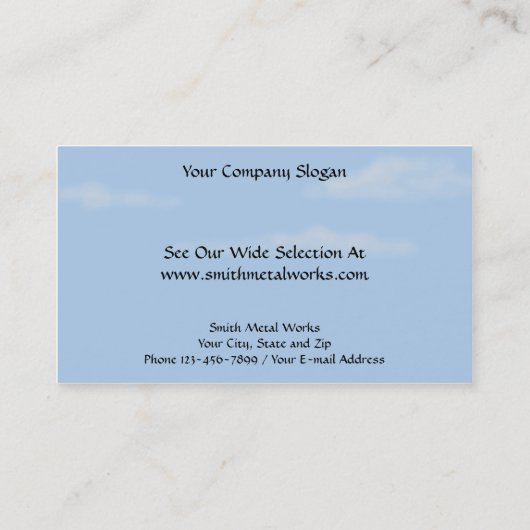 plaatwerk Visitekaartje (Achterkant)