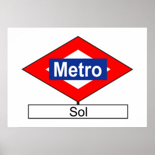 Placa de la estación de Metro de Sol Poster
