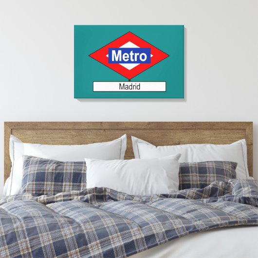 Placa Metro Madrid Canvas Afdruk (Insitu (Slaapkamer))