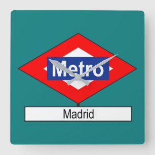 Placa Metro Madrid Vierkante Klok