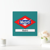Placa Metro Madrid Vierkante Klok (Huis)