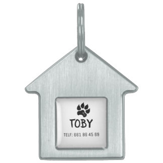 Placa para mascotas enmarcada huisdieren naamplaatje