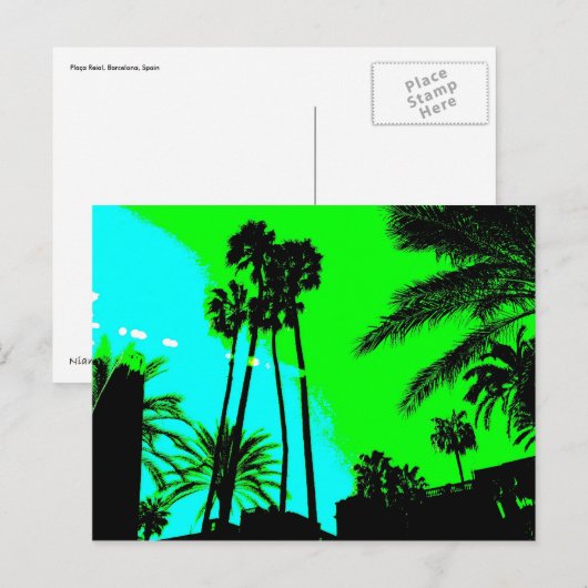 Plaça Reial, Barcelona, Spanje Briefkaart (Voorkant / Achterkant)
