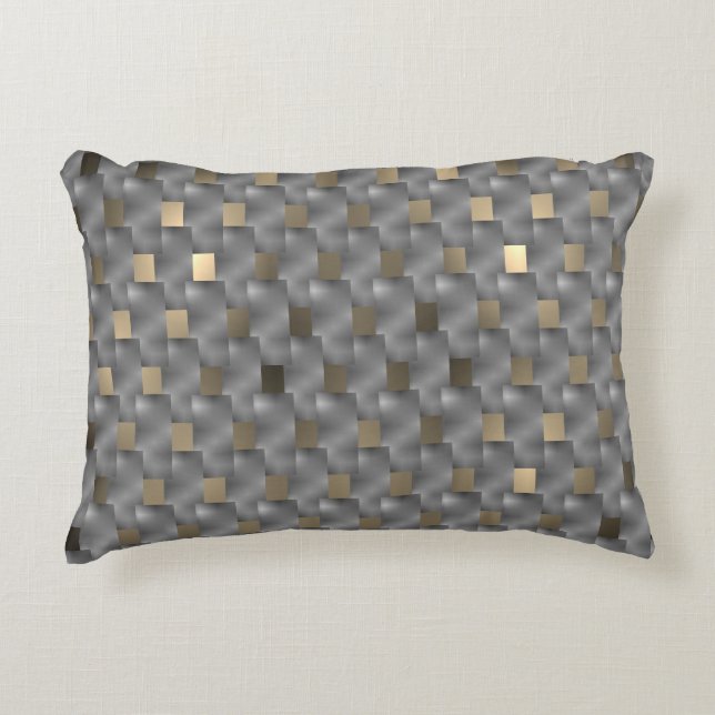 Placas cinza sobre fundo marrom claro, ton pretos accent kussen (Voorkant)