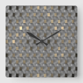 Placas cinza sobre fundo marrom claro, ton pretos vierkante klok