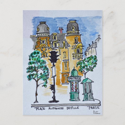 Place Alphonse Deville | Parijs, Frankrijk Briefkaart (Voorkant)