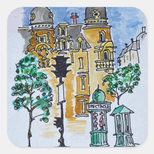 Place Alphonse Deville | Parijs, Frankrijk Vierkante Sticker (Voorkant)