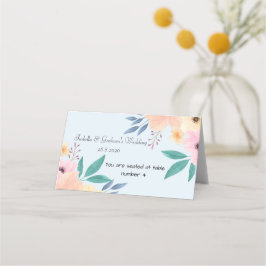 Place Card - Eenvoudig bloemontwerp Plaatskaartje