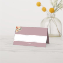 Place Card - Elegant bloemenroze bruiloft ontwerp