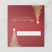 Place Card Elegant Kerstbruiloft rood Plaatskaartje (Buitenkant ongevouwen)
