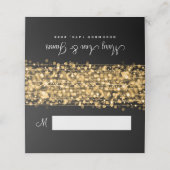 Place Card Elegant Wedding Party Sparkles Gold Plaatskaartje (Buitenkant ongevouwen)
