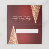 Place Card Kerst Trouwfeest Goud Rood Plaatskaartje (Buitenkant ongevouwen)