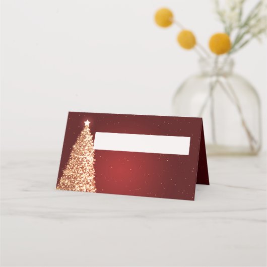 Place Card Kerst Trouwfeest Goud Rood Plaatskaartje (Voorkant)