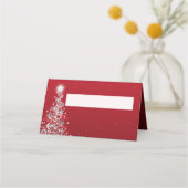 Place Card Kerstbruiloft Zilver Rood Plaatskaartje (Voorkant)