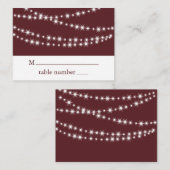 Place Card - Marsala Twinkle Lights Plaatskaartje (Voorkant / Achterkant)