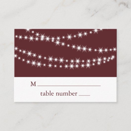 Place Card - Marsala Twinkle Lights Plaatskaartje (Voorkant)