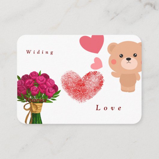 Place card plaatskaartje (Achterkant)