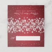 Place Card Wedding Winter Sparkle Red Plaatskaartje (Buitenkant ongevouwen)