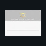PLACE CARDS Bar Mitzvah gouden ster van david grij Plaatskaartje<br><div class="desc">OPMERKING - HET GLANZENDE GOUDEN FOLIE-EFFECT IS EEN GEDRUKT AFBEELDING Gebruik deze als plaatskaarten als onderdeel van uw EVENEMENT - schrijf gewoon met de hand de namen van uw gasten of voeg type toe en gebruik als leuke gunstkaarten! Instellen als een sjabloon is het eenvoudig voor u om uw eigen...</div>