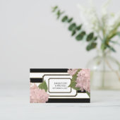 Place Cards English Pink Hydrangea Gold Glitter Plaatskaartje (Staand voorkant)