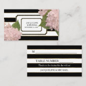Place Cards English Pink Hydrangea Gold Glitter Plaatskaartje (Voorkant / Achterkant)