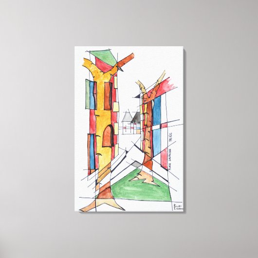 Place Dauphine | Ile de la Cite, Parijs Canvas Afdruk (Voorkant)