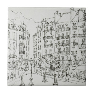 Place Dauphine, Ile de la Cite Parijs, Frankrijk Tegeltje