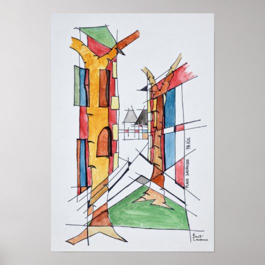 Place Dauphine | Ile de la Cite, Parijs Poster (Voorkant)