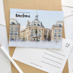 Place de la Bourse Bordeaux Frankrijk Briefkaart<br><div class="desc">Hand geletterde waterverf. Foto genomen uit Bordeaux,  Frankrijk.</div>