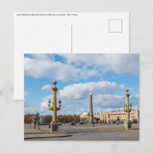 Place de la Concorde and obelisk - Parijs, Frankri Briefkaart
