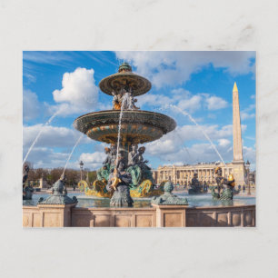 Place de la Concorde and obelisk - Parijs, Frankri Briefkaart