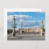 Place de la Concorde and obelisk - Parijs, Frankri Briefkaart (Voorkant / Achterkant)