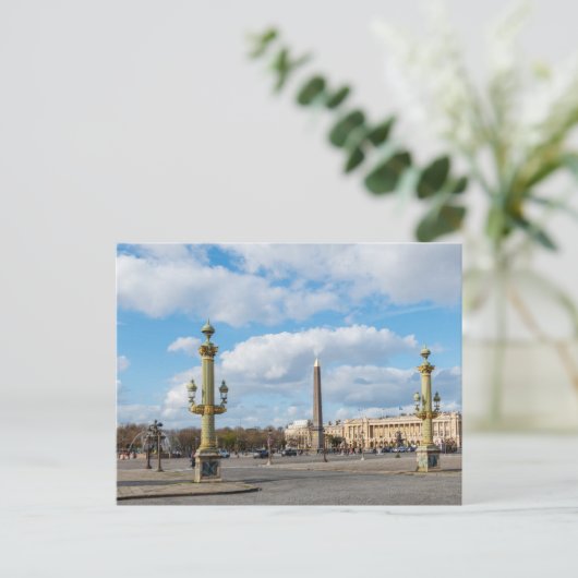 Place de la Concorde en obelisk - Parijs, Frankrij Briefkaart (Staand voorkant)