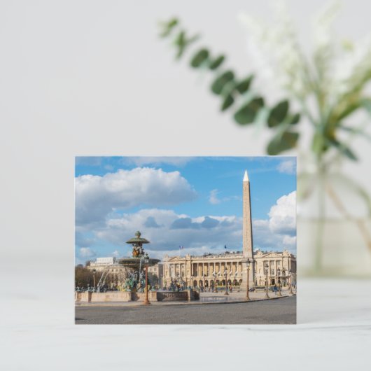 Place de la Concorde en obelisk - Parijs, Frankrij Briefkaart (Staand voorkant)