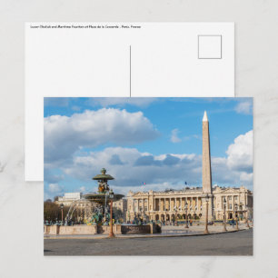 Place de la Concorde en obelisk - Parijs, Frankrij Briefkaart
