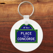 Place de la Concorde, Paris Street Sign Sleutelhanger (Voorkant)