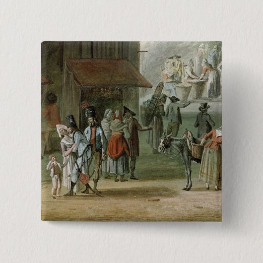 Place de l'Apport-Paris in Front Vierkante Button 5,1 Cm (Voorkant)