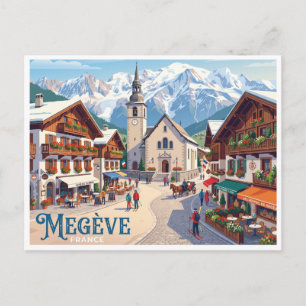 Place de l'Église Megève Frankrijk Briefkaart