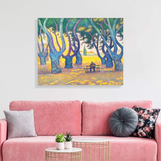 Place des Lices, St. Tropez | Paul Signac | Canvas Afdruk (Insitu (Woonkamer))