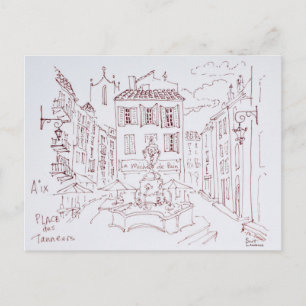 Place des Tanneurs Aix en Provence, Frankrijk Briefkaart