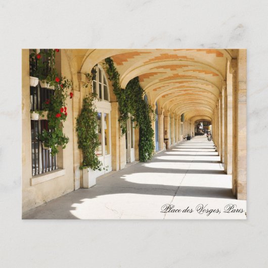 Place des Vosges in Paris, Frankrijk Briefkaart (Voorkant)