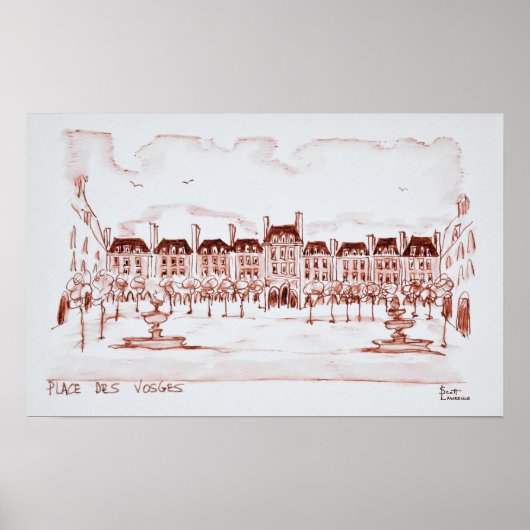 Place des Vosges | Marais, Parijs Poster (Voorkant)