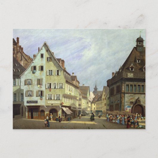 Place du Marche-aux-Fruits, Colmar, 1875 Briefkaart (Voorkant)
