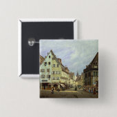 Place du Marche-aux-Fruits, Colmar, 1875 Vierkante Button 5,1 Cm (Voorkant /achterkant)
