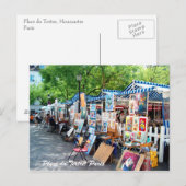 Place du Tertre, Parijs Briefkaart (Voorkant / Achterkant)