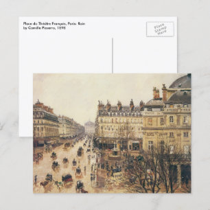Place du Theater Francais, Paris Rain van Pissarro Briefkaart